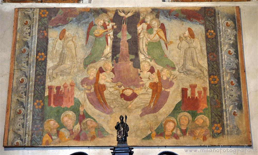 Milan (Italy) - Ripped fresco of the Assumption in the Basilica of Sant'Eustorgio